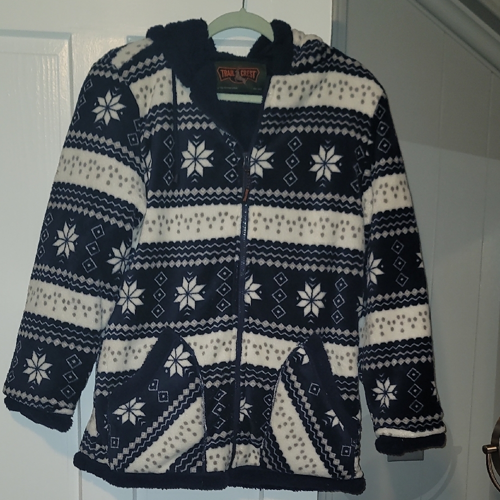 Women's Cozy Snowflake Pattern Jacket. Fleece/She… - image 1
